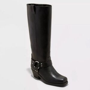 Universal Thread Women's Oakley Harness Boots with Memory Foam Insole Black 8.6